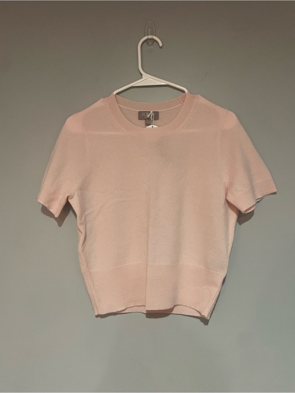 J.Crew Soft Pink Short Cashmere Shrunken T-Shirt